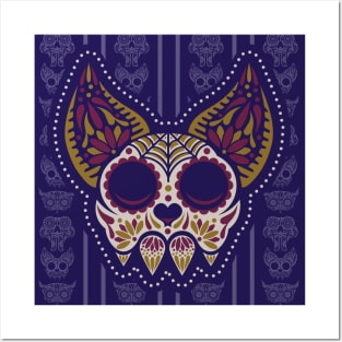 Bat Sugar Skull Wallpaper Posters and Art